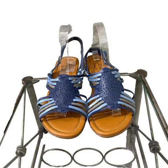 Coldwater Creek Wedge Sandals women’s size 11 Blue walk with me - Picture 2 of 12